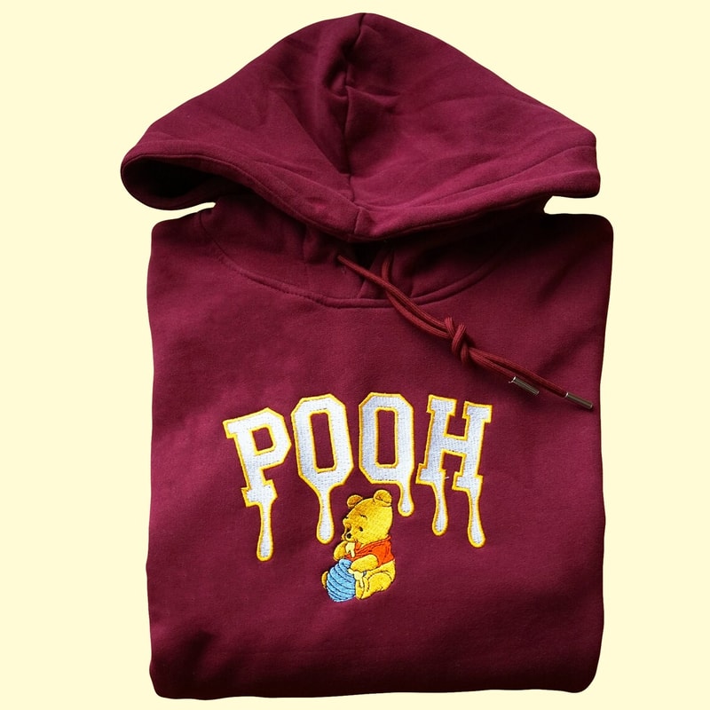 Winnie The Pooh Embroidered Sweatshirt & Hoodie Embroidered Sweatshirt Winnie The Pooh Embroidery, Pooh Hoodies, High Quality Unisex Hoodie.jpg
