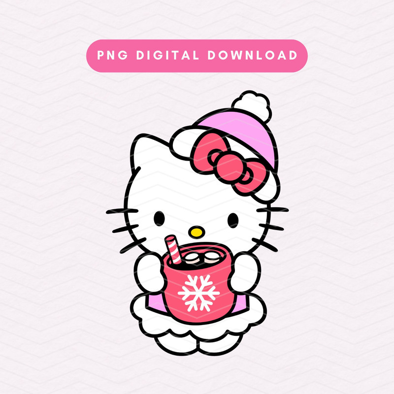 Christmas Kawaii Kitty PNG, Cute Christmas Sublimation Graphic, Girly Hot Cocoa PNG, Holiday Kawaii Kitty PNG 1.jpg