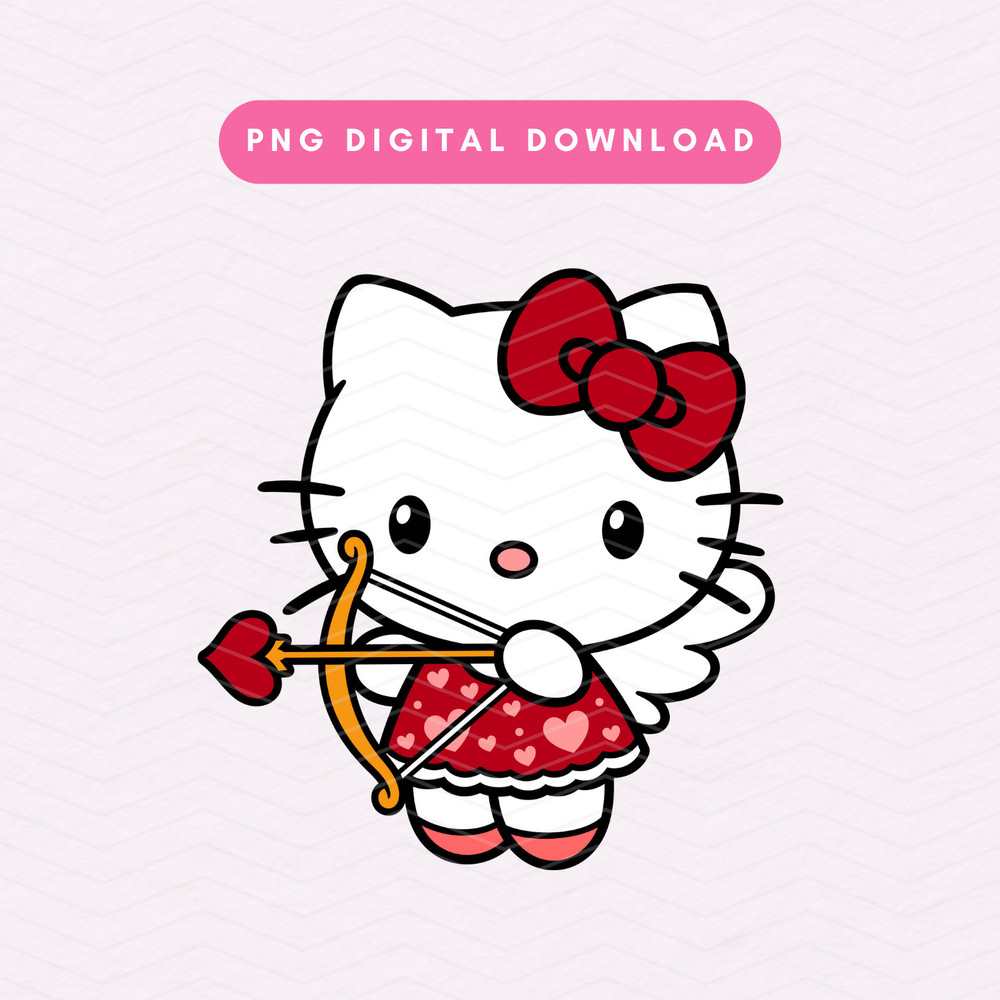 Cupid Kawaii Kitty PNG, Cute Cupid Angel PNG, Valentine's Day Kitty Sublimation Graphic, Kitty PNG.jpg