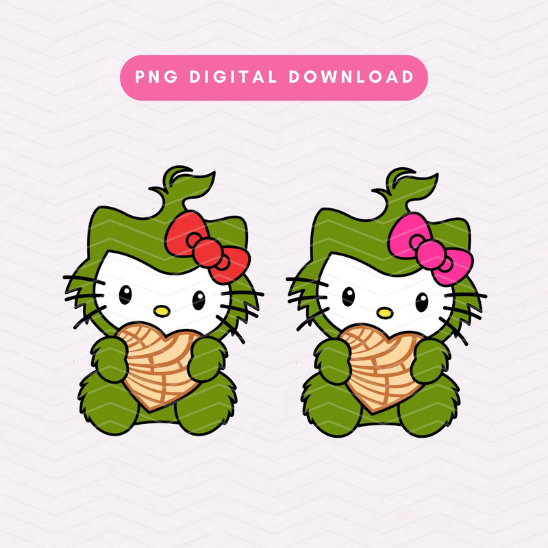 Grinch Kawaii Kitty PNG, Christmas Concha Kitty PNG, Grinchmas Sublimation Graphic, Kitty With Concha Clipart, Christmas PNG Bundle.jpg