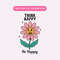 Think Happy Be Happy PNG, Trendy Think Happy PNG, Retro Flower Digital Download .jpg