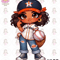 Cartoon Girl Baseball Fan Astros With Cap Brown Hair Brown Eyes PNG Sublimation Digital Design Download DTF Print.jpg