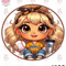 Cartoon Girl Baseball Fan Padres Blonde Hair Brown Eyes Stanley Cup PNG Sublimation Digital Design Download DTF Print.jpg