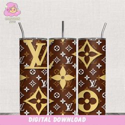 louis vuitton brown luxury brand tumbler wrap png
