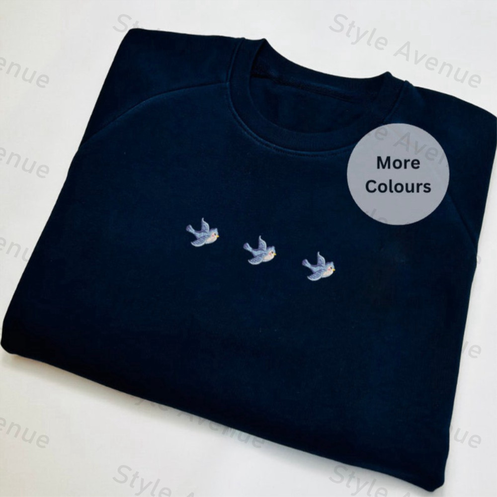 Blue Bird Embroidered Sweatshirt 2D Crewneck Sweatshirt For Men And Women.jpg