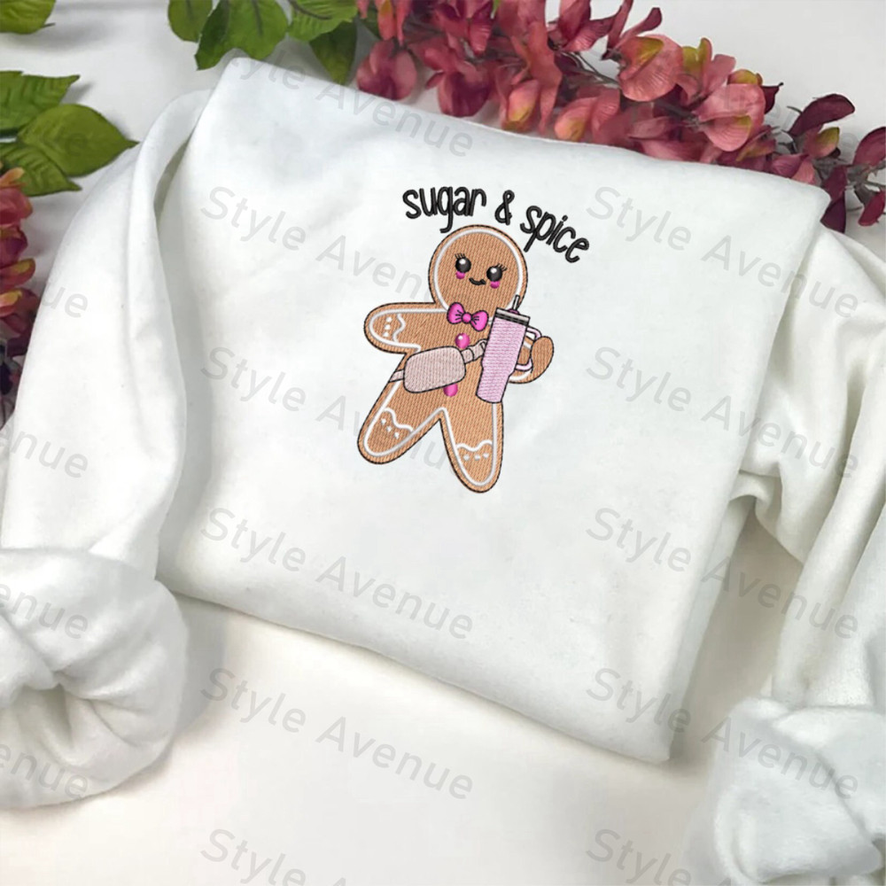 Christmas Gingerbread Man Embroidery Sweatshirt, Best Gift For Family.jpg
