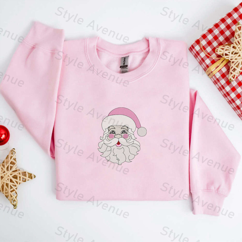 Christmas Santa Claus Embroidered X-mas Sweatshirt, Best Gift For Christmas.jpg