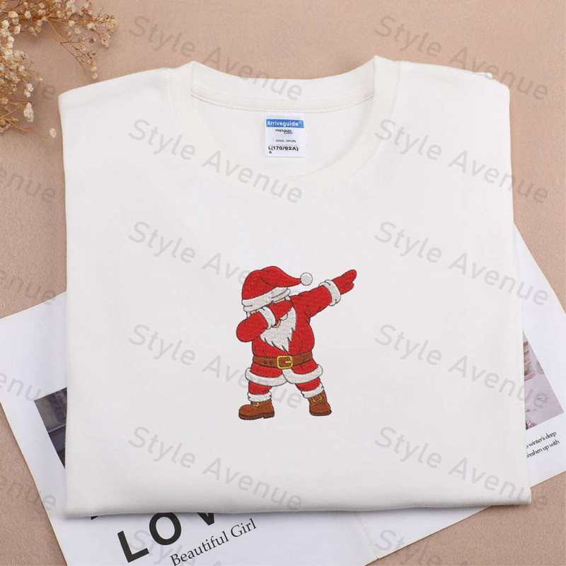Custom Christmas Embroidered Sweatshirt, Christmas Santa For Men Women.jpg
