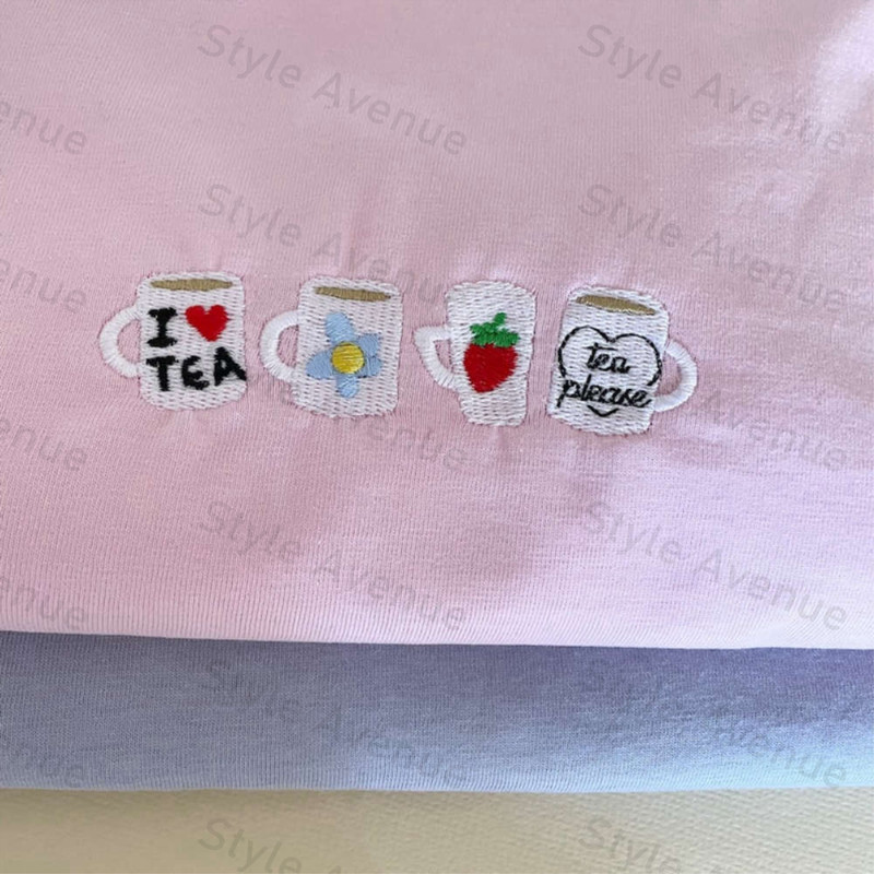 Cute coffee Mugs Embroidered Sweatshirt 2D Crewneck Sweatshirt Gift For Family.jpg