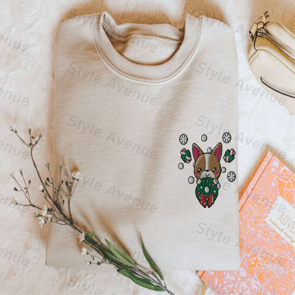 Dog Christmas Sweatshirt Embroidered Puppy Dog Sweater Xmas Vacation For Dog Lovers.jpg