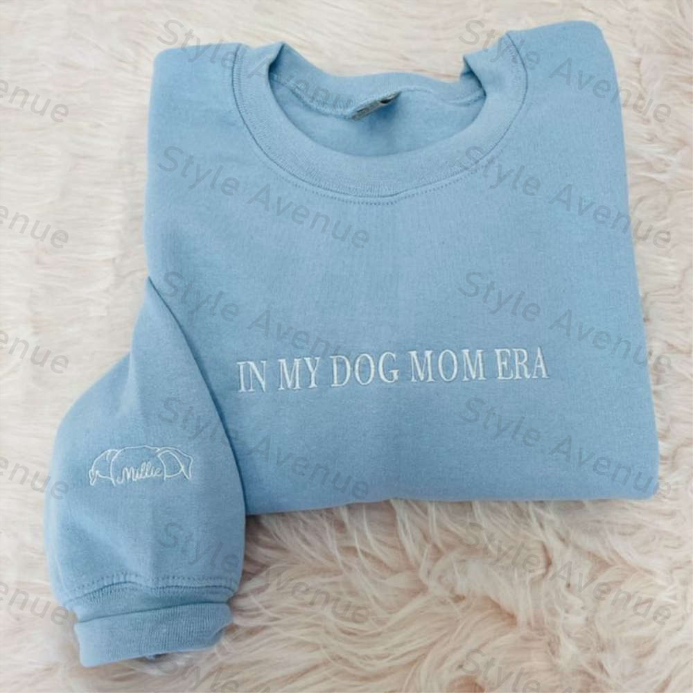 Dog Mama Sweatshirt, Hoodie Embroidered 2D Crewneck Sweatshirt Gift For Family.jpg