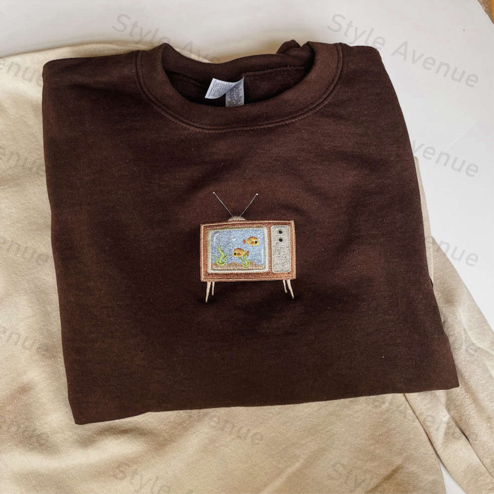 Embroidered Aquarium TV Sweatshirt, Best Gift For Christmas 2023.jpg