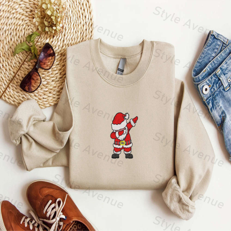Embroidered Christmas Sweatshirt Embroidered Santa Sweatshirt, For Christmas.jpg