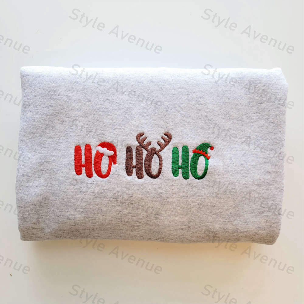 Embroidered HoHoHo Christmas Sweatshirt, Best Gift For Christmas 2023.jpg