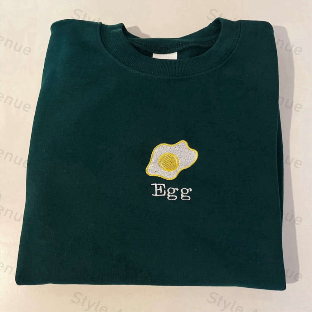 Fried Egg Embroidered Sweatshirt 2D Crewneck Sweatshirt For Men And Women.jpg