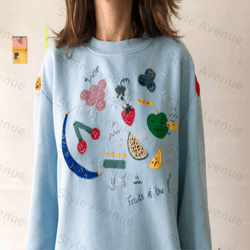 fruits of the gloom embroidered sweatshirt 2d crewneck sweatshirt for men and women