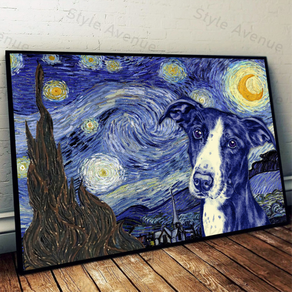 Lurcher Poster & Matte Canvas - Dog Wall Art Prints - Painting On Canvas.jpg