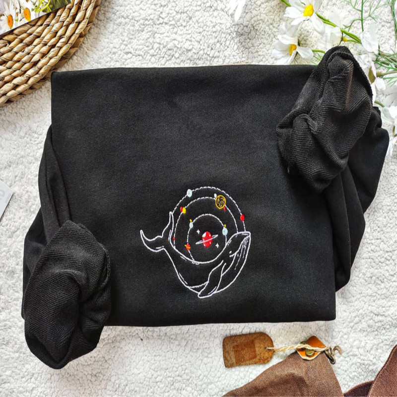 Magic Planets And Whales Embroidered Sweatshirt 2D Crewneck Sweatshirt Gift For Family.jpg