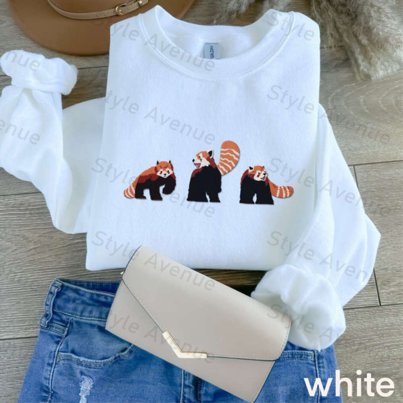 Red Panda Embroidered Sweatshirt 2D Crewneck Sweatshirt Gift For Family.jpg