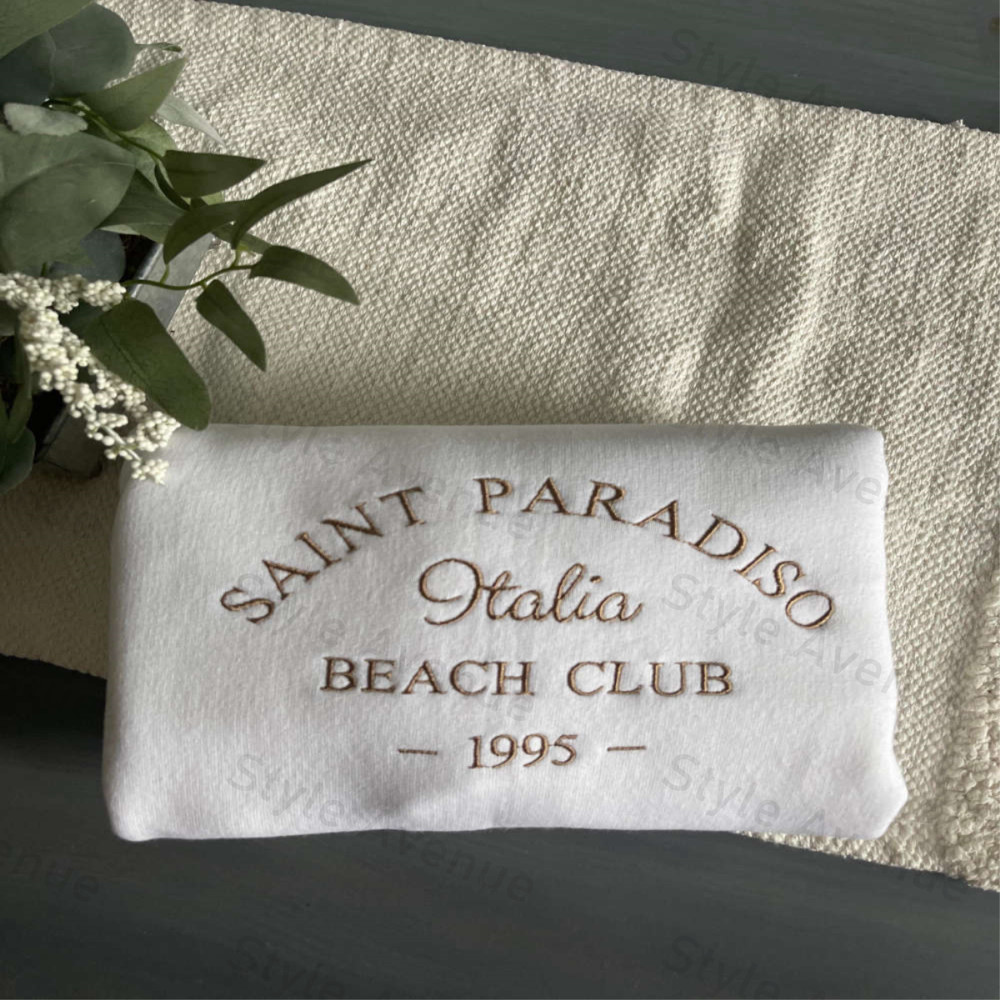 Saint Paradiso Beach Club Italy Embroidered Sweatshirt Gift For Family.jpg