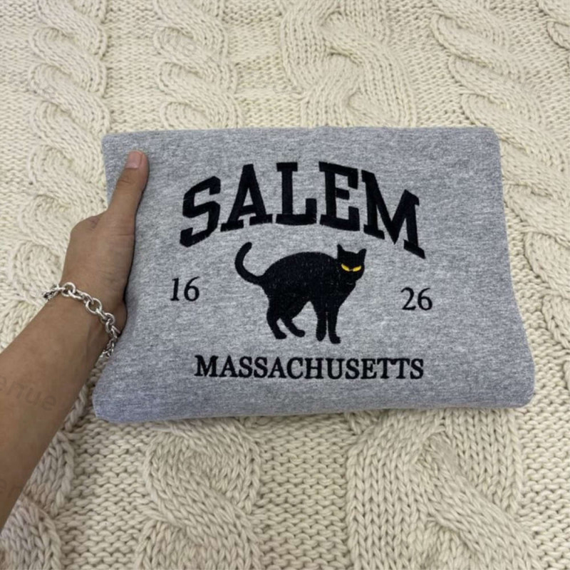 Salem Massachusetts Embroidered Sweatshirt 2D Crewneck Sweatshirt Gift For Pet Lover.jpg