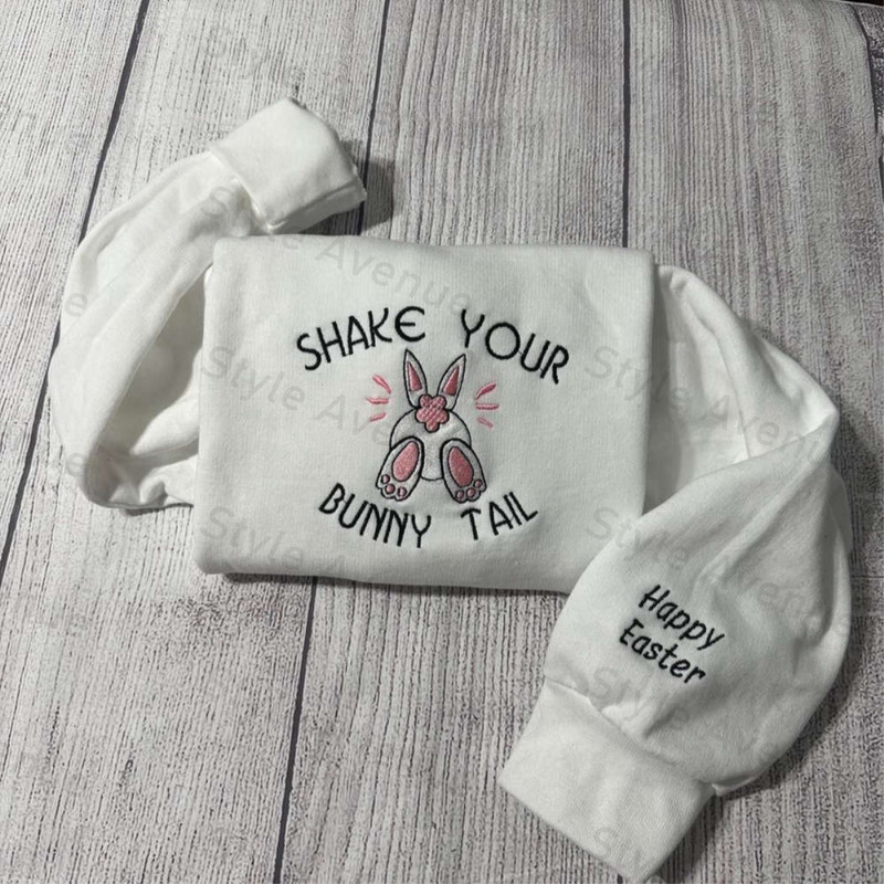 Shake your bunny Tail Embroidered 2D Crewneck Sweatshirt For Men Women.jpg