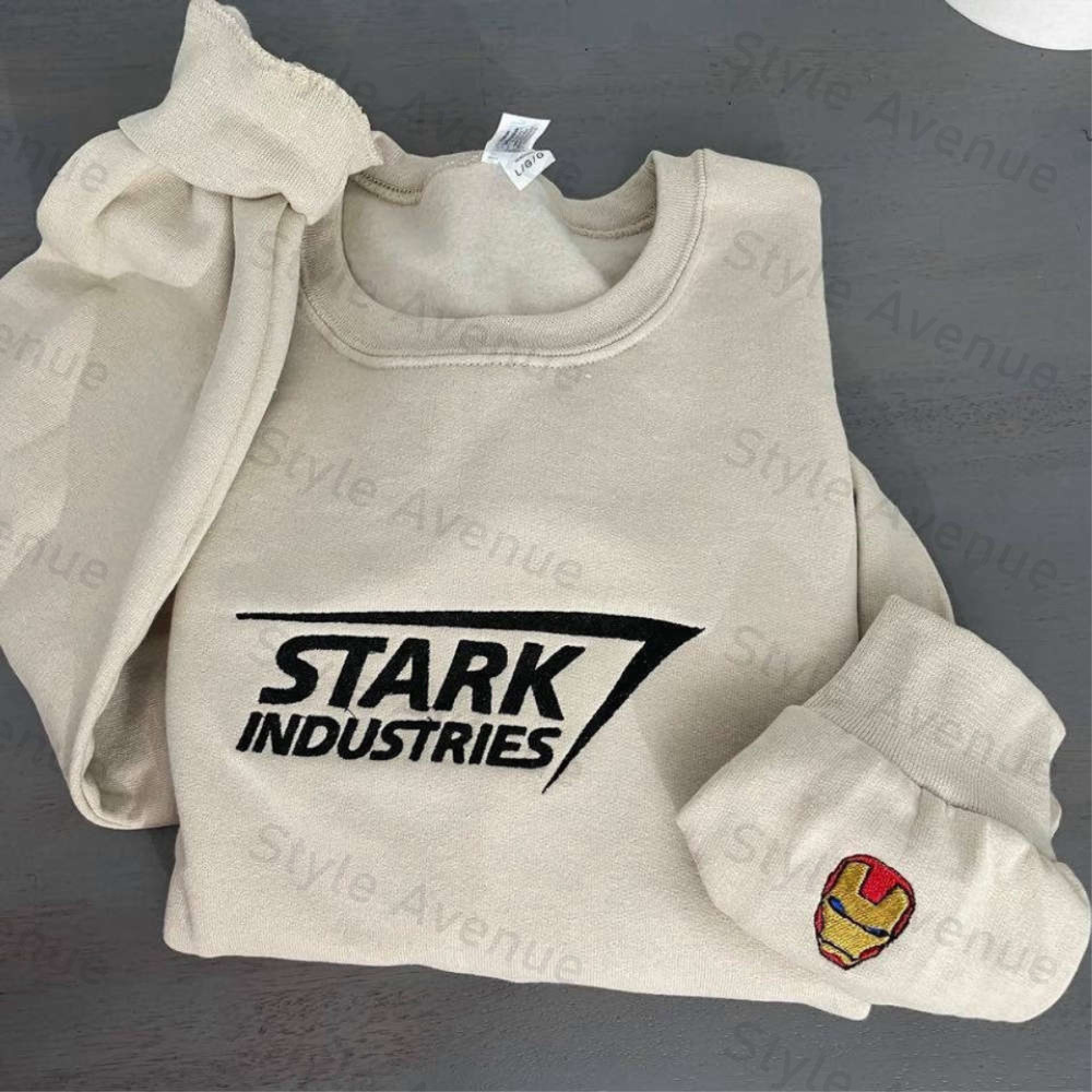 Stark Industries Embroidered Sweatshirt 2D Crewneck Sweatshirt Gift For Family.jpg