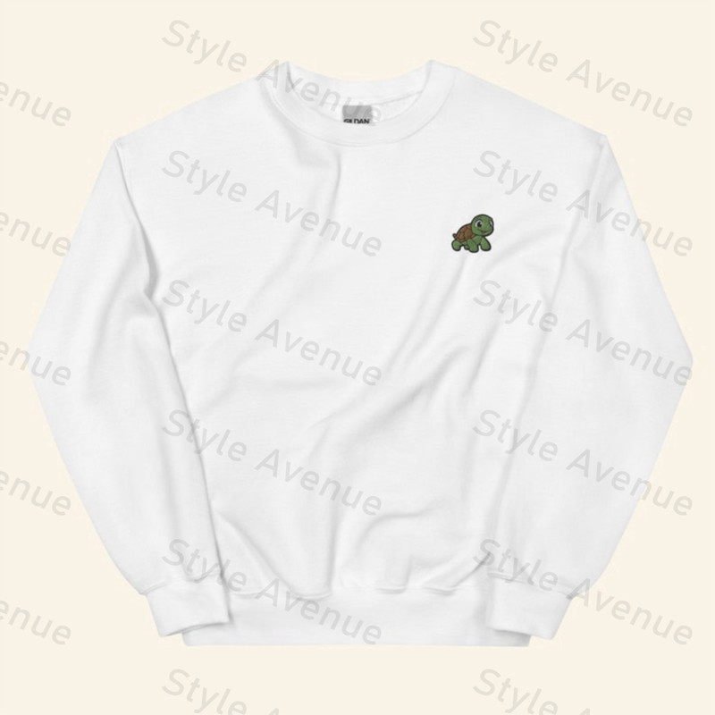 Turtle Embroidered Sweatshirt 2D Crewneck Sweatshirt Gift For Family.jpg