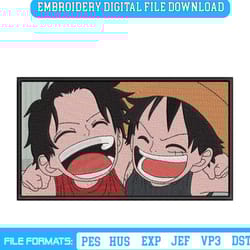 luffy ace brotherhood in box embroidery design