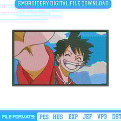 luffy smile box embroidery design anime one piece instant download