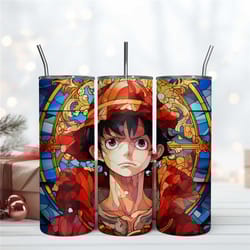 luffy stained glass style tumbler design download digital file png