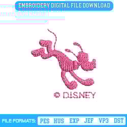 pluto pink silhouette embroidery design download