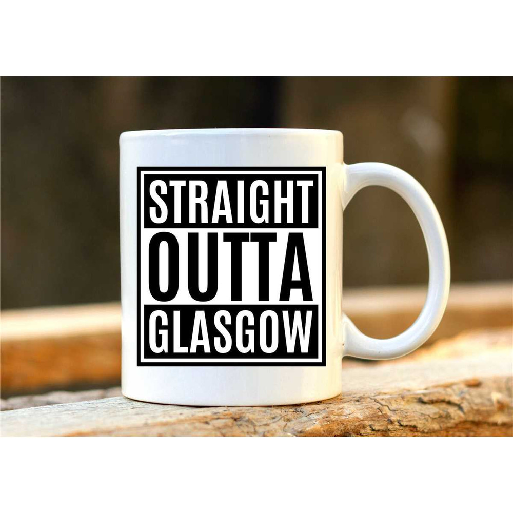 Glasgow Hip Hop Mug. Straight Outta Glasgow Coffee Cup. Funny Rapper Gift. UK Hip Hop Merchandise..jpg