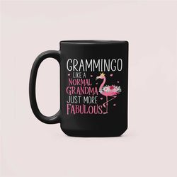 grammingo mug, funny grandma gifts, like a normal grandma just more fabulous, grandma flamingo coffee cup, cute gramma g