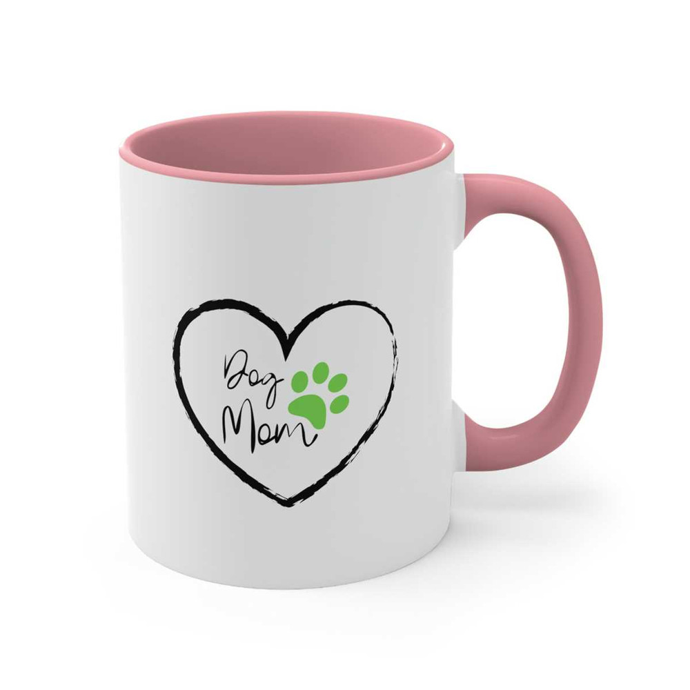 Green Paw Dog Mom - Accent Coffee Mug, 11oz 1.jpg