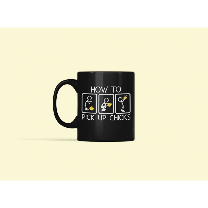 How To Pick Up Chicks Mug, Funny Chicken Cup, Chicken Farmer Gifts, Chicken Owner, Chicken Lover Gift, Funny Chicken Pun.jpg