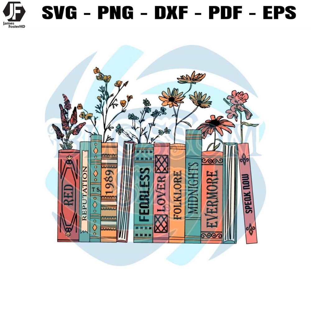Albums As Books Taylor Floral Books SVG Graphic Design File.jpg