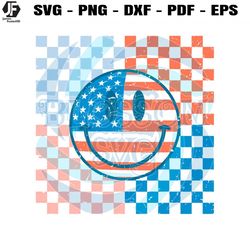 american checkered flag smiley face svg cutting digital file