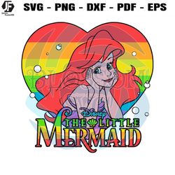 ariel rainbow svg the little mermaid disney pride svg file