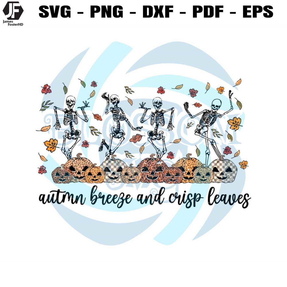 Autumn Breeze And Crisp Leaves Dancing Skeleton SVG File.jpg