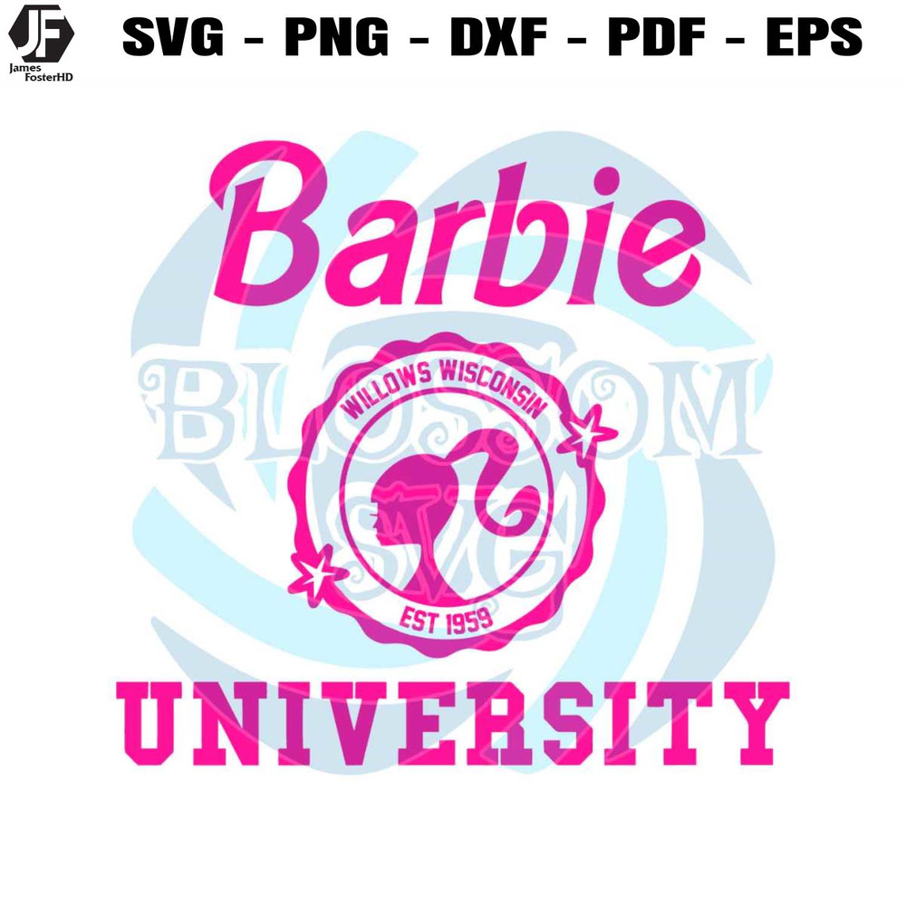 Barbie University Willows Wisconsin Est 1959 SVG Cutting File.jpg