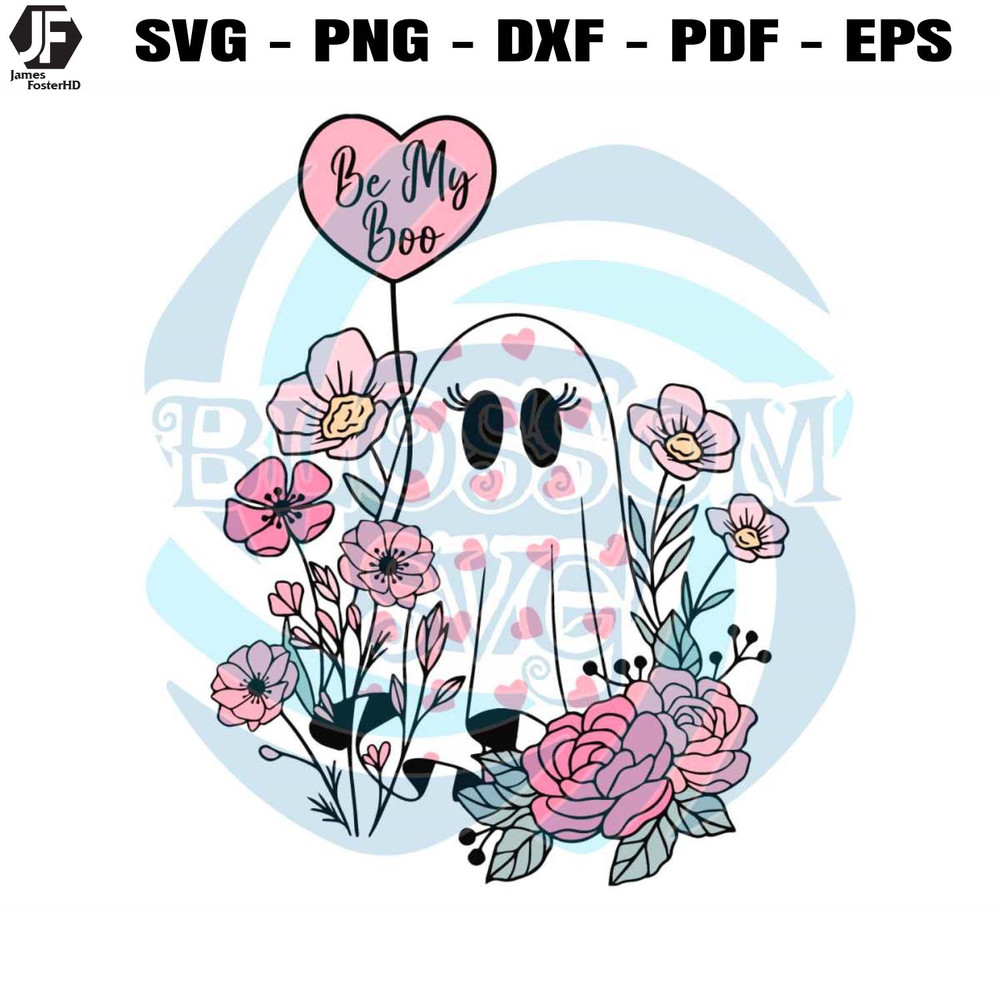 Be My Boo Floral Ghost Valentines Day SVG.jpg