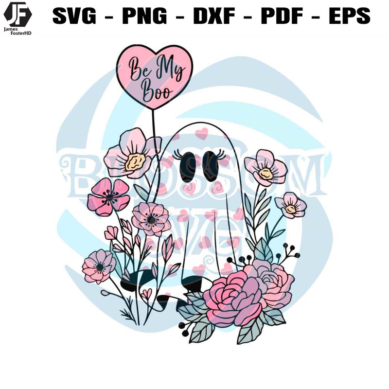 Be My Boo Floral Ghost Valentines Day SVG.jpg
