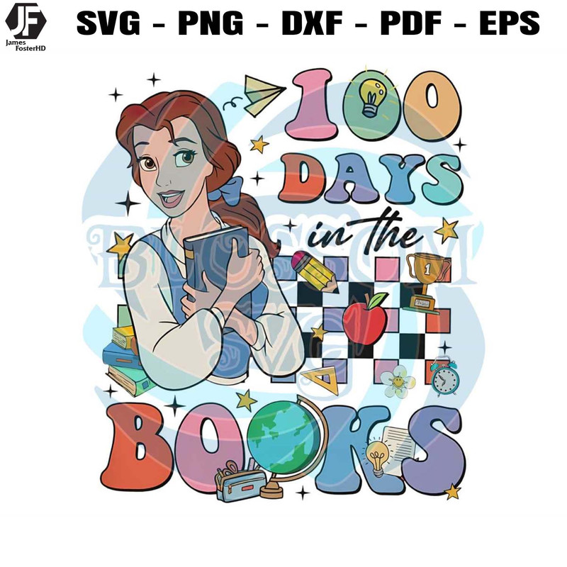 Belle Princess Teacher 100 Days Of School SVG.jpg