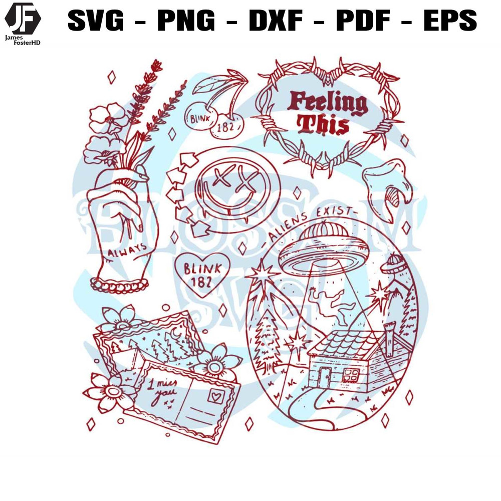 Blink 182 Doodle Art SVG Vintage Lyric Album SVG Cricut File.jpg