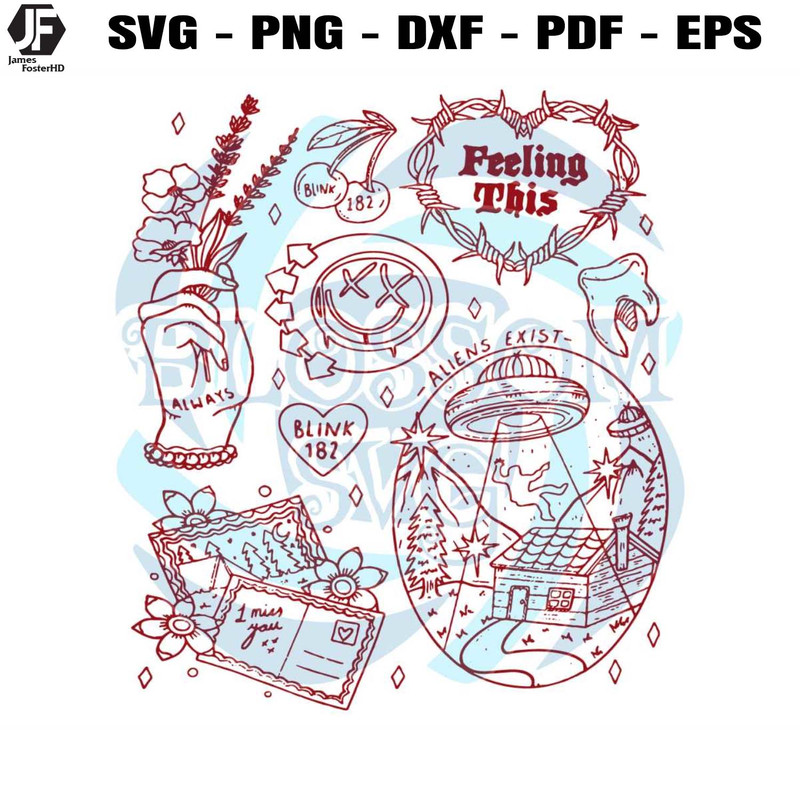 Blink 182 Doodle Art SVG Vintage Lyric Album SVG Cricut File.jpg