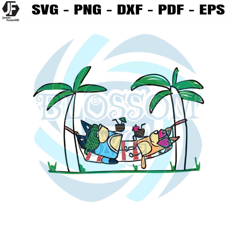 Bluey And Bingo Summer SVG Beach Vibes SVG Digital Files.jpg