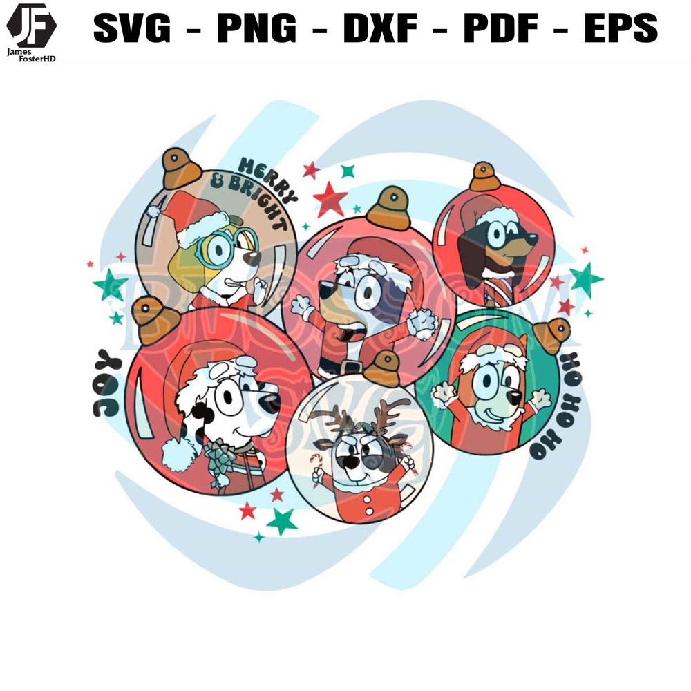 Bluey Christmas Family Merry And Bright SVG Cricut Files.jpg