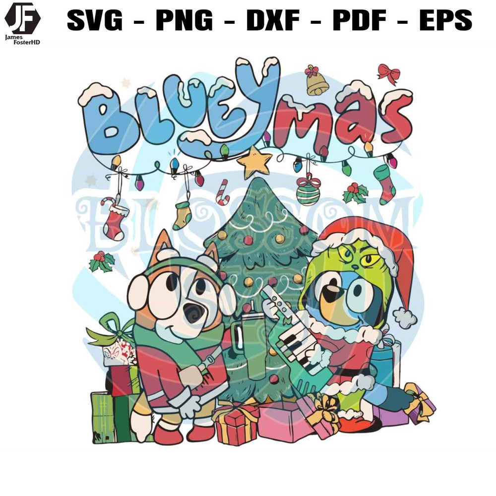 Blueymas Grinch Vibes Bluey And Bingo SVG Cricut Files.jpg