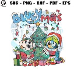 blueymas grinch vibes bluey and bingo svg cricut files